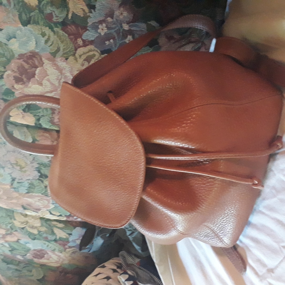 Coach brown leather backpack